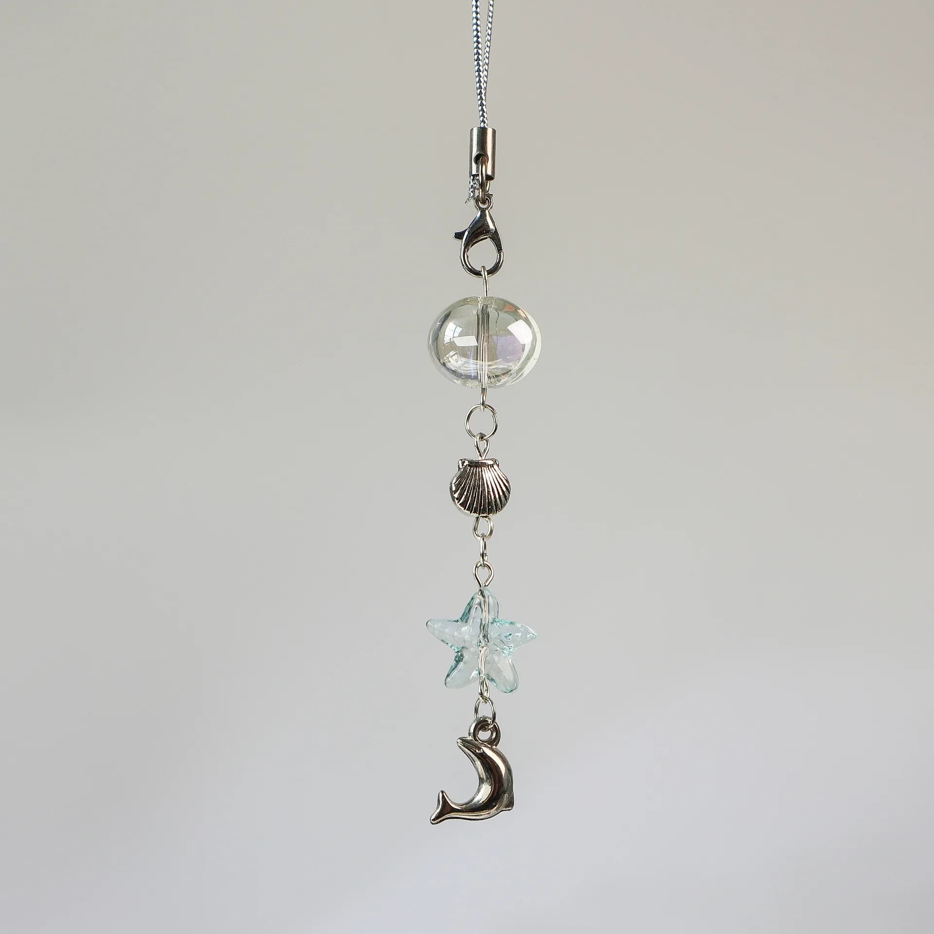 Original Dolphin Starfish Ocean Phone Charms Chain Small Flower Pendant Holder Hanging Chain Strap Cellphone Lanyard Keychain