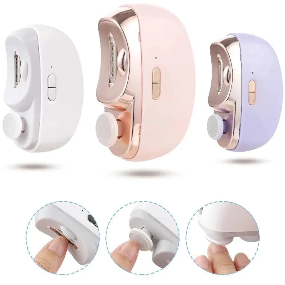 2 In 1 Electric Nail Clippers Manicure Anti-Splash Nail Trimmer For Baby Finger Toe Scissors Pedicure Thick Nails Cutter Tools