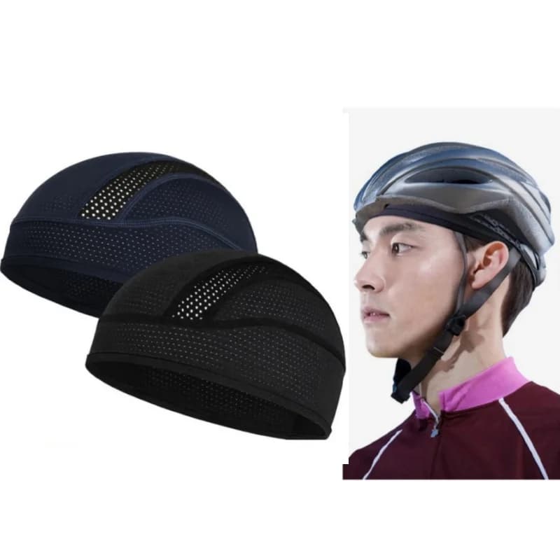 Summer Quick Dry Beanie Breathable Mesh Hat Hiking Runing Sports Head Scarf Cycling Under Helmet Inner Cap Sweat Net Helmet Hat