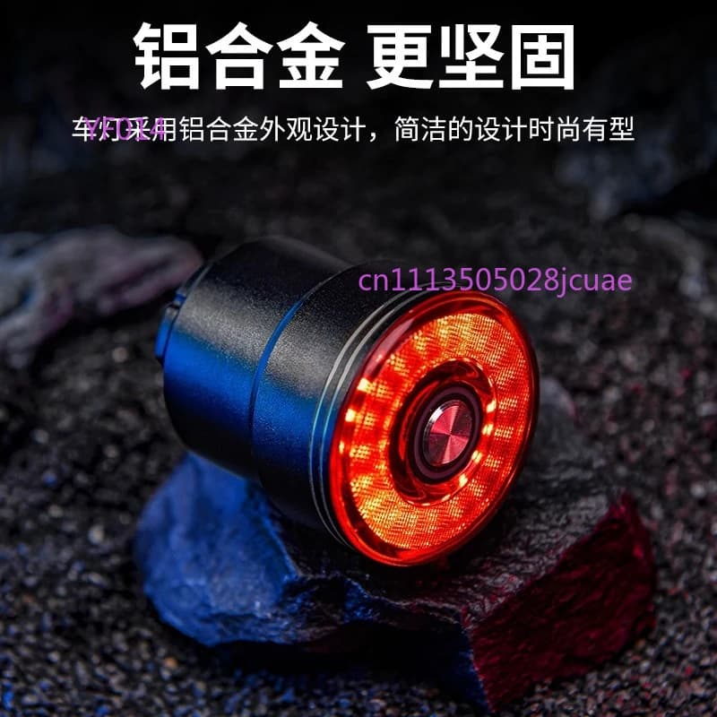 Luce Posteriore per Bicicletta, Lampada Intelligente a Induzione per Mountain Bike e Bici da Strada, Ricaricabile USB, Luce di Sicurezza per la Guida Notturna
