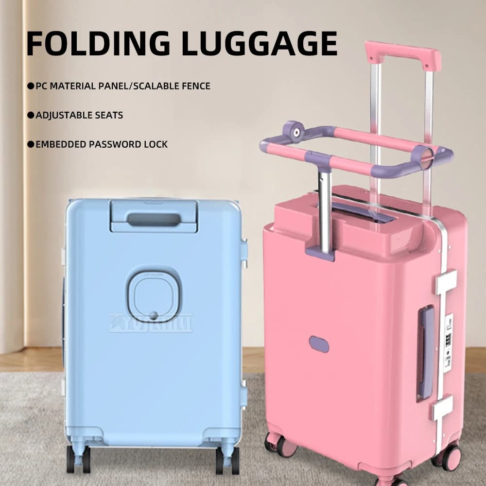 Valigia Cavalcabile per Bambini con Tavolino per Laptop, Baule da Viaggio per Aeroporti, Vassoio Studio Staccabile per Viaggi d'Affari