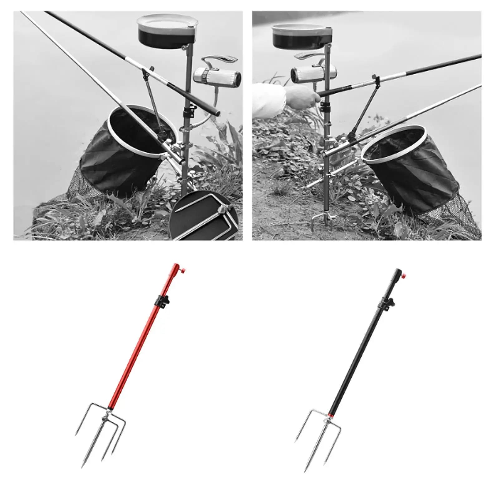 Supporto per canna da pesca per canna da pesca a terra Staffa per canna da pesca Portapacchi portatile Palo multifunzione per giardino da pesca con zaino in spalla