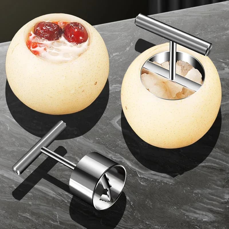 Scavatrice per nucleo di frutta Taglierina per carotaggio con nucleo di pera e mela Separatore per rimozione nucleo di frutta in acciaio inossidabile per accessori da cucina