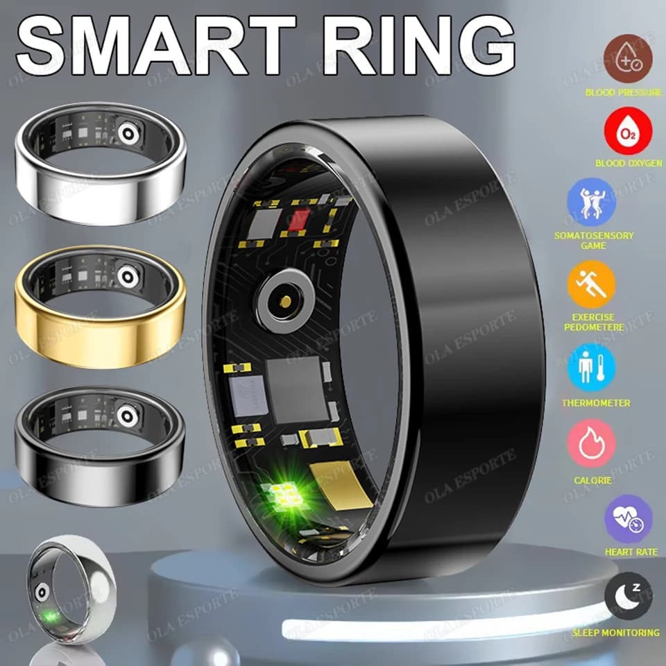 Anelli Smart 2026: Monitoraggio Passi, Frequenza Cardiaca, Saturazione Ossigeno, Sonno, Distanza, Calorie, GPS, Movimento e Sport - Smart Ring Donna