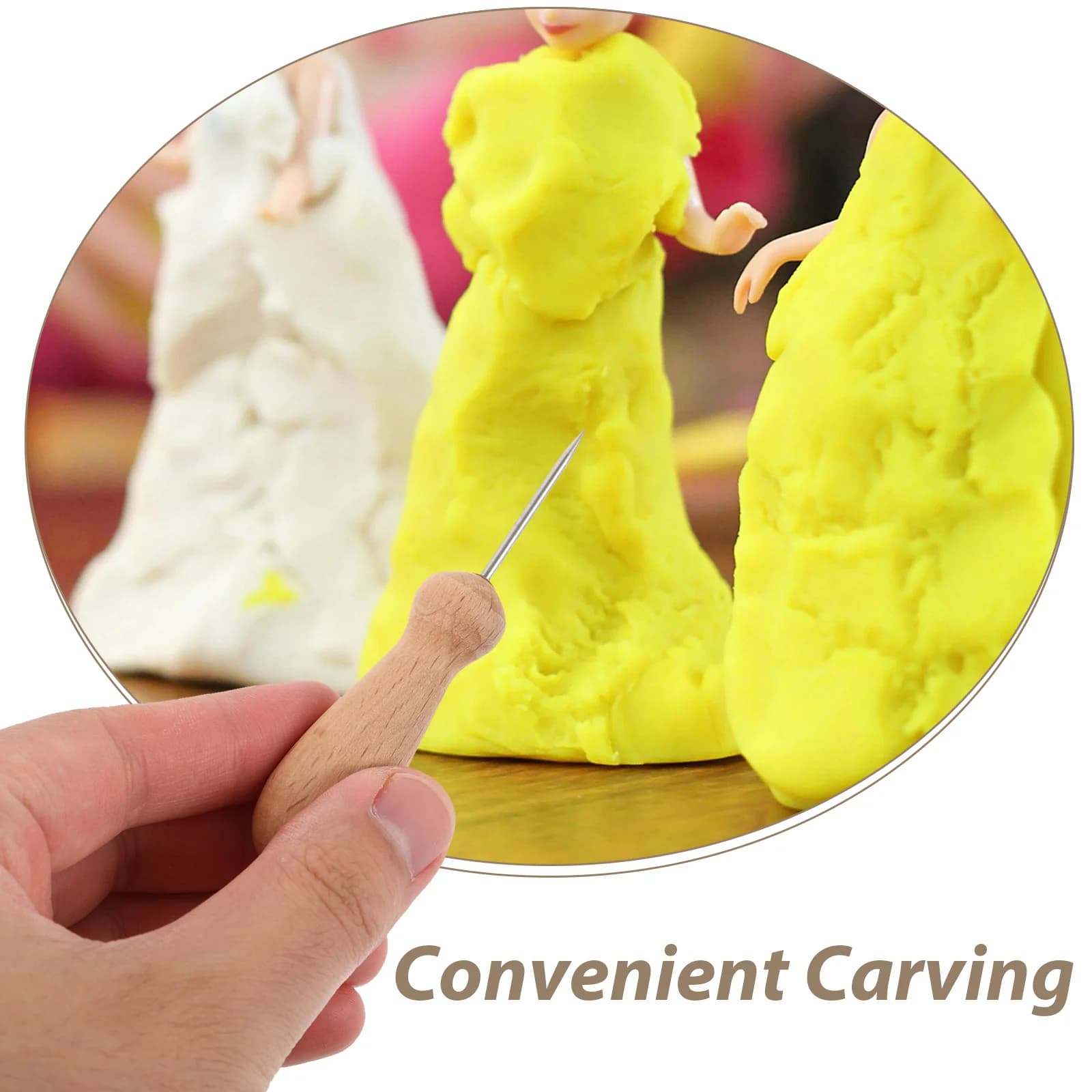 Manico in faggio Strumento per ceramica Intaglio dell'argilla Punteruolo Polimero Fornitura artigianale Scultura Intaglio Design elegante Controllo preciso Riduce l'affaticamento
