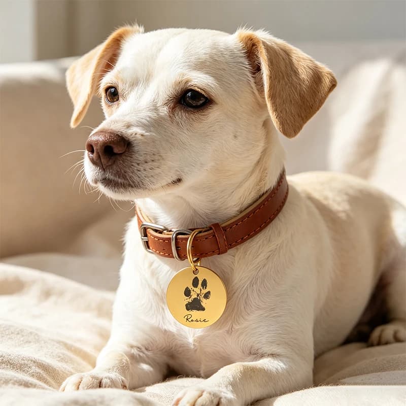 Custom Paw Photo Name Number Pendant Keychains Personalized Stainless Steel Laser Engraving Paw Keychain Pet Anti-Loss Jewelry