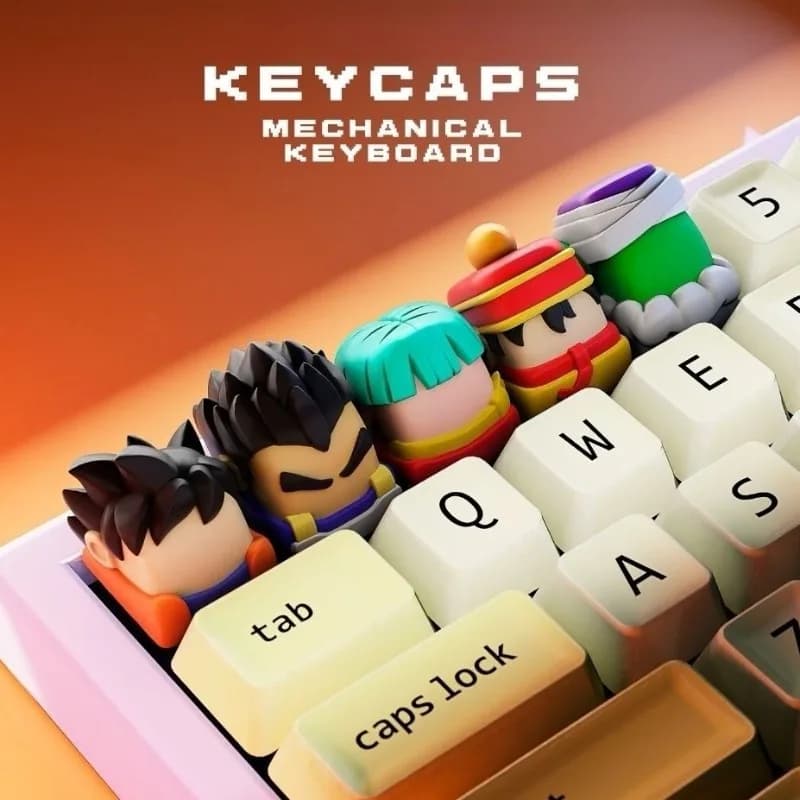 New anime keycaps, high-end appearance mechanical keyboard caps, personalized creative cartoon 3D keycaps with cross-axis R4