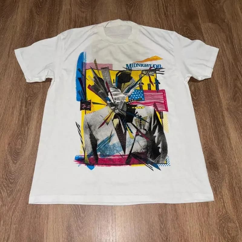 Maglietta del tour di concerti Midnight Oil del 1989, tutte le taglie dalla S alla 5XL MA13