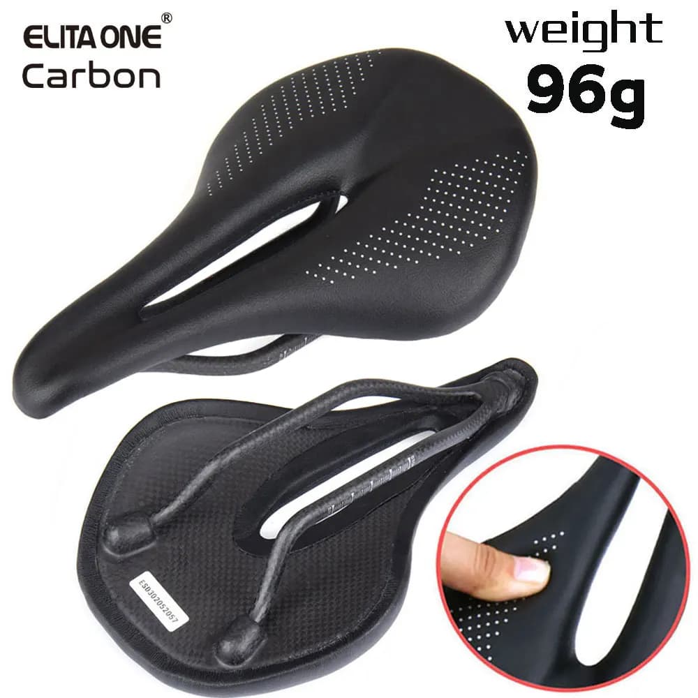 ELITAONE Sella in carbonio MTB Selle per bici da strada super leggere 89g 240x143/155mm Sedile per bicicletta con finitura in carbonio nudo UD