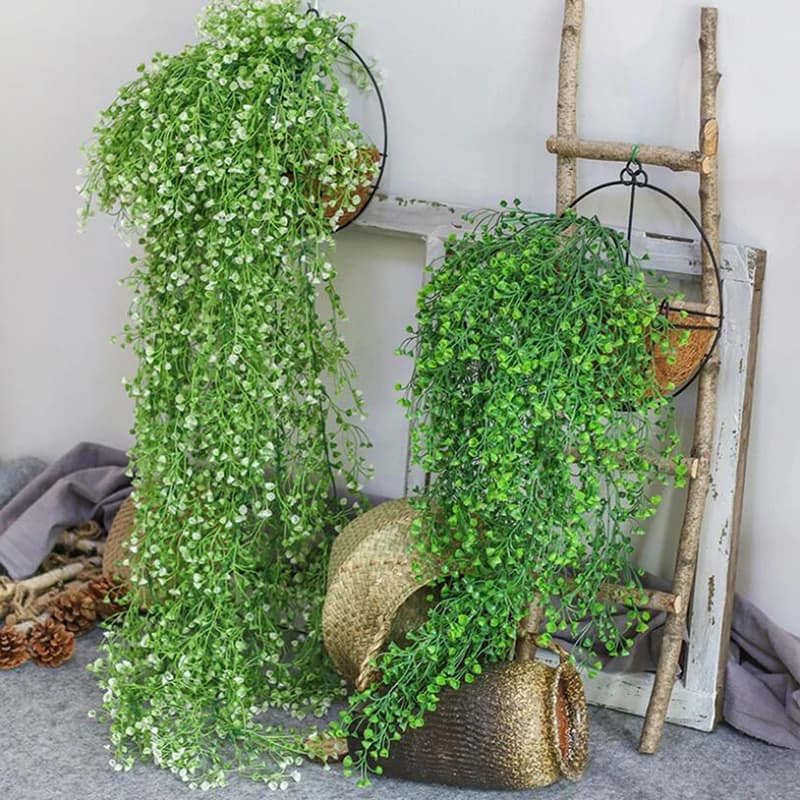 Artificial Plants Faces Flower Wall hanging in fake rattan for interior and exterior Green Plant Flower Wall Decoration Home Decoration