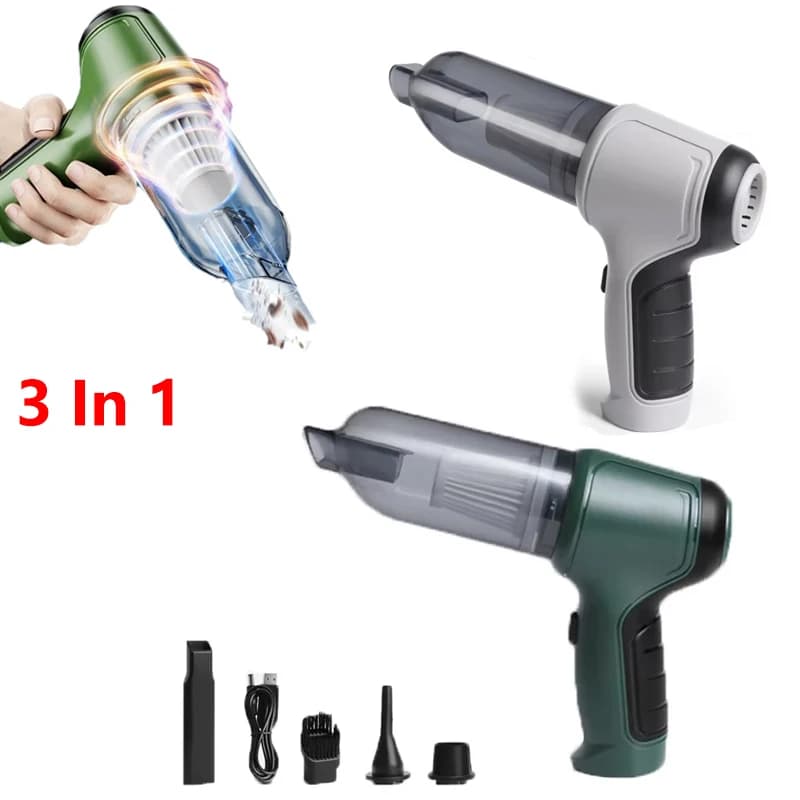 NUOVO 3 in 1 Aspirapolvere automatico portatile per casa e auto Doppio uso 120W 9000Pa Aspirapolvere senza fili per auto Mini macchina per la pulizia Accessori per auto