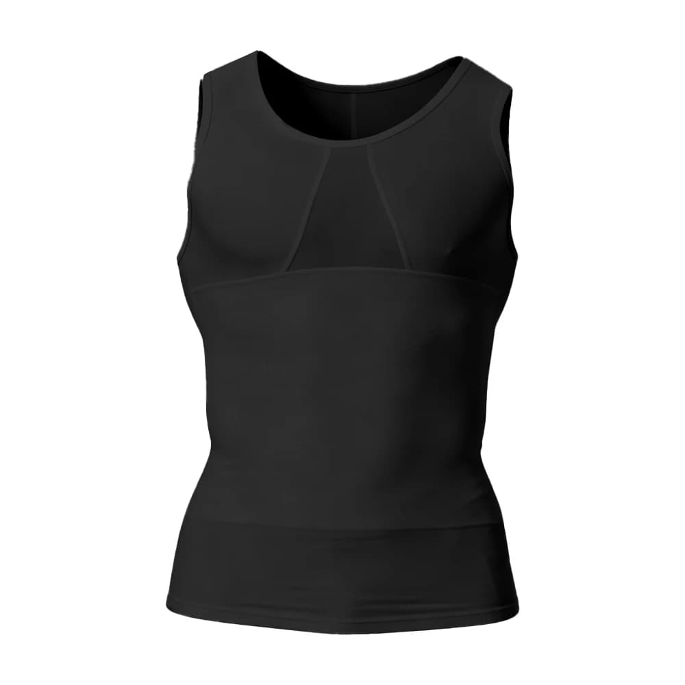 Gilet a compressione da uomo in rete triangolare traspirante, modellante e snellente, maglia intima elastica aderente per fitness e allenamento quotidiano