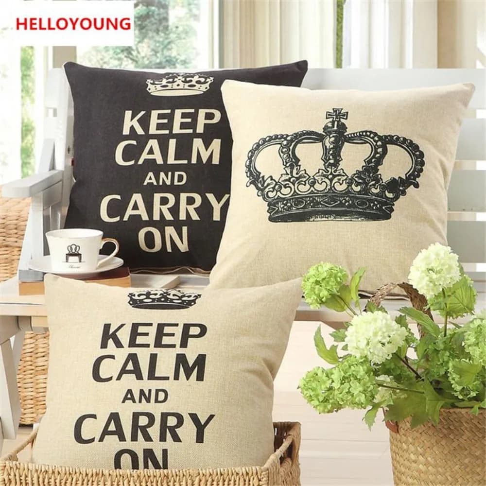 CIFbuy Luxury Crown Lumbar Pillow Case Cushion Cover Home Textiles Decorative Throw Pillows Chair Seat Supplies