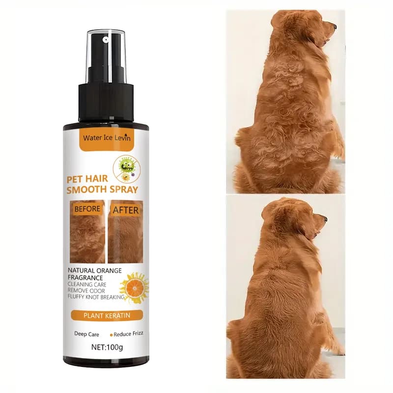 Lo spray per il trattamento lisciante del pelo degli animali domestici idrata e idrata profondamente il pelo. Una sola spruzzata ammorbidisce e dona al pelo del vostro animale domestico una finitura liscia e lucente.