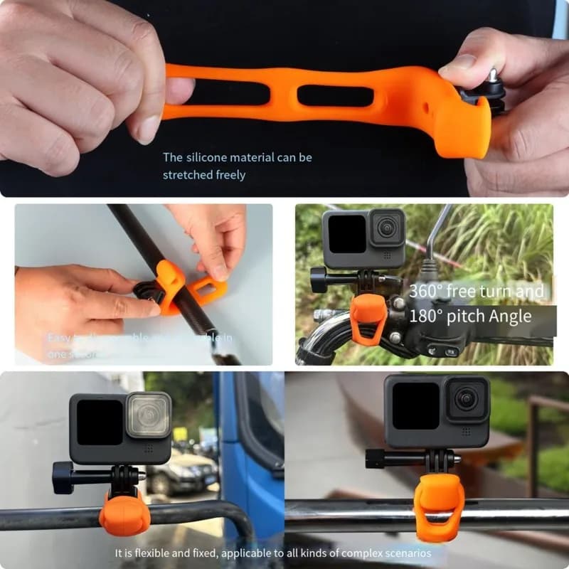 For Gopro DJI Compatible 2Pcs Action Camera Adjustable Mount Mini Flexible Bracket Accessories