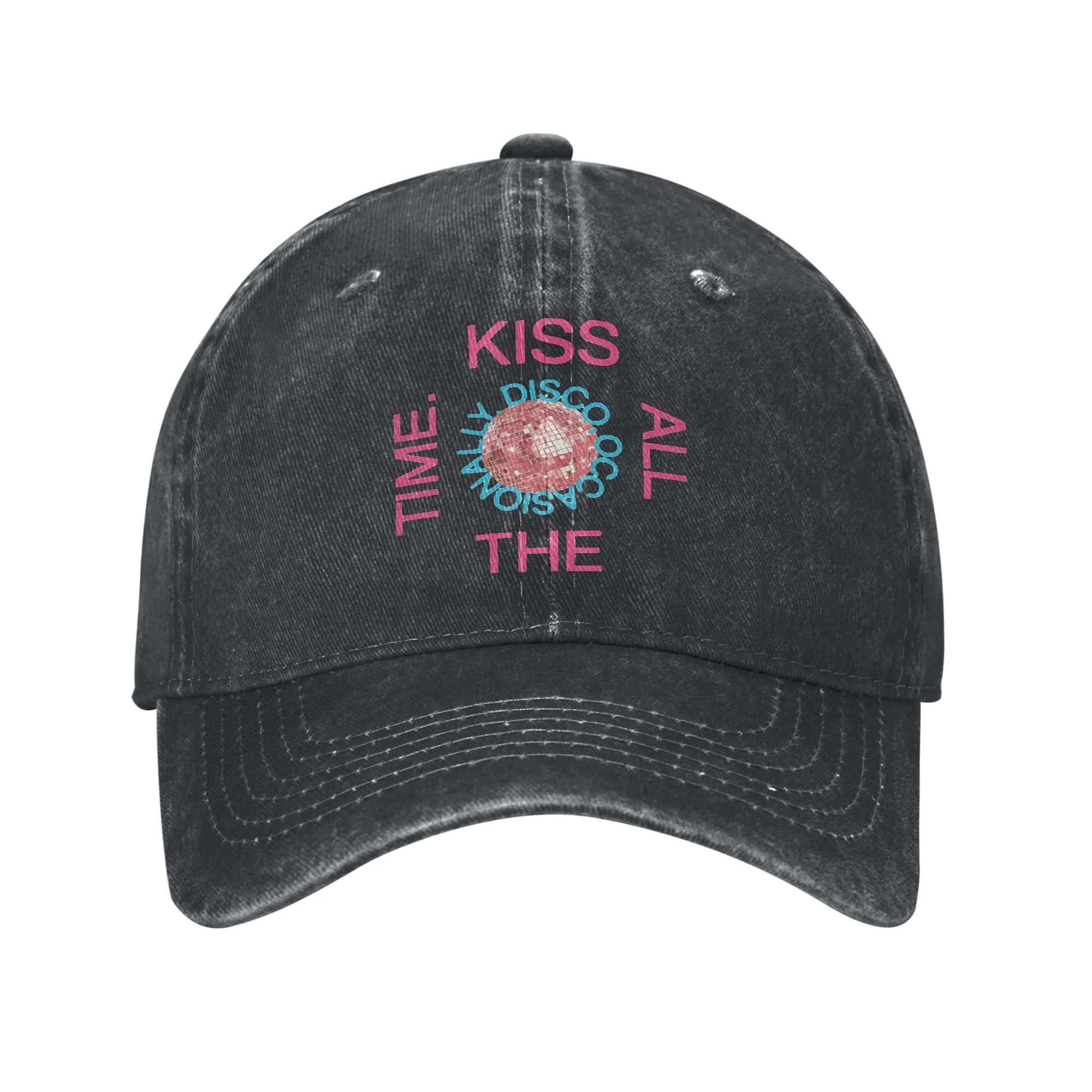 Vintage Harrys Styles Kiss All The Time Disco Occasionally Baseball Cap for Men Women Distressed Washed Snapback Hat Caps Hat
