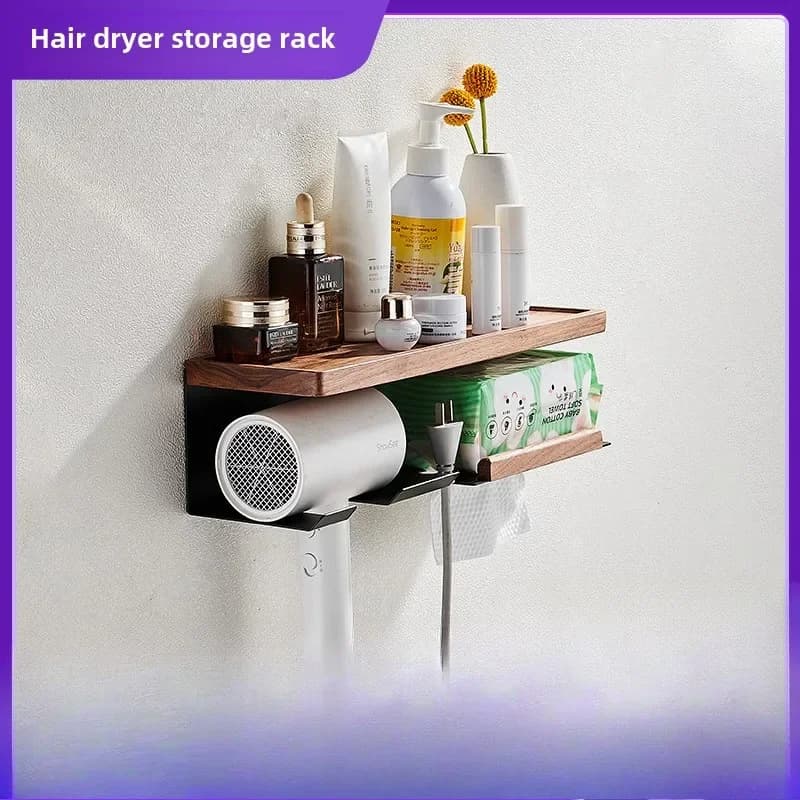 Scaffale Domestico Durevole per Bagno, Porta Asciugacapelli, Porta Fazzoletti, Porta Salviette