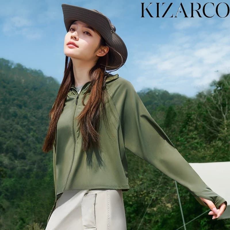 Summer Running Protective Clothing Thin Couple Sports Leisure Sunscreen Clothing Ice Silk Breathable Women Cool Outdoor Coat