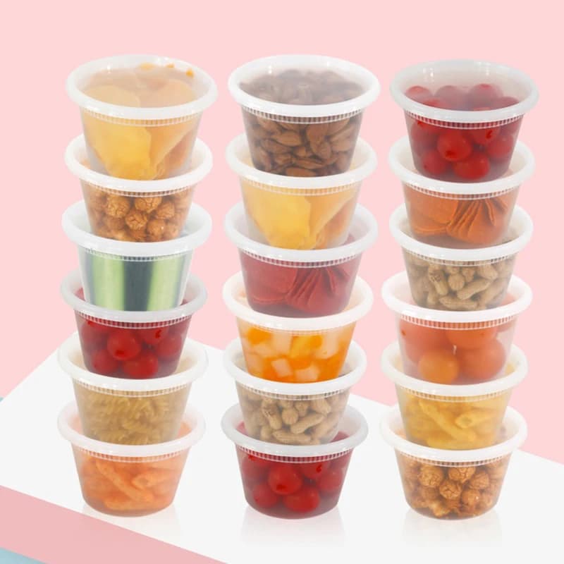 Nuovo Set di 10 Contenitori per Alimenti con Coperchio, Trasparenti, Senza BPA, Adatti per Freezer e Microonde, per Preparazione Pasti e Asporto