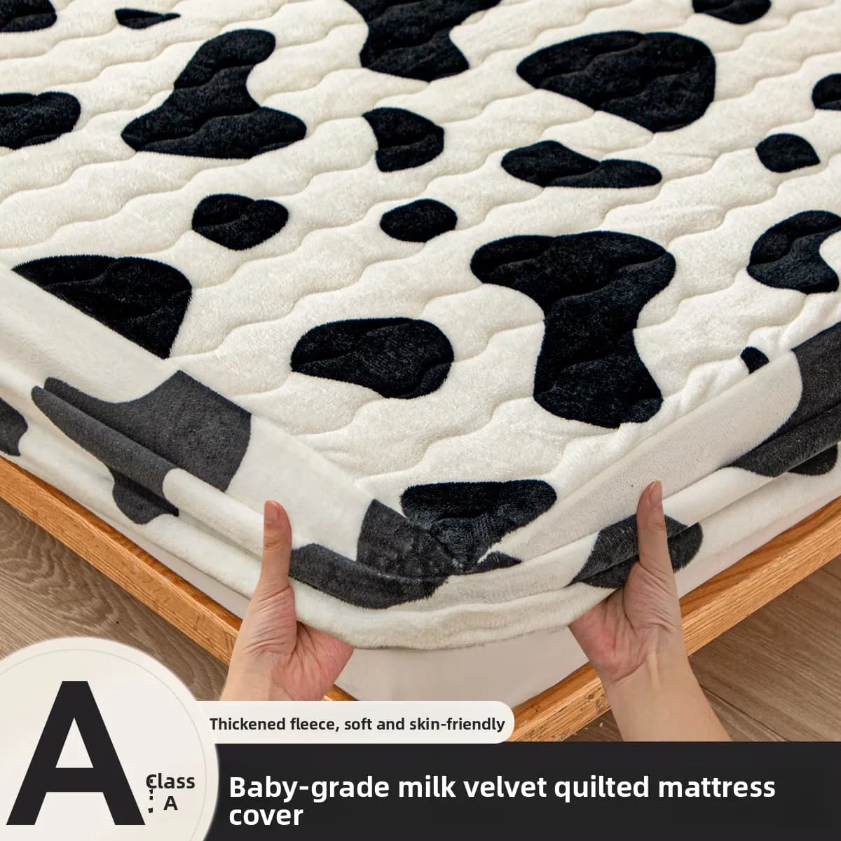 Thiened Fce Coral Velvet Bedding Cover Winter Cotton Milk Velvet Mattr Protector Duvet Cover Elastic Band Fixed