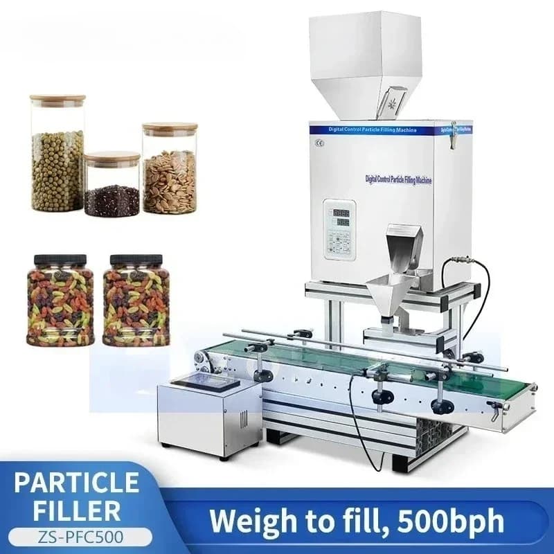 Riempitrice automatica per granuli partici a controllo digitale con nastro trasportatore per fagioli di noci di riso ZS-PFC500