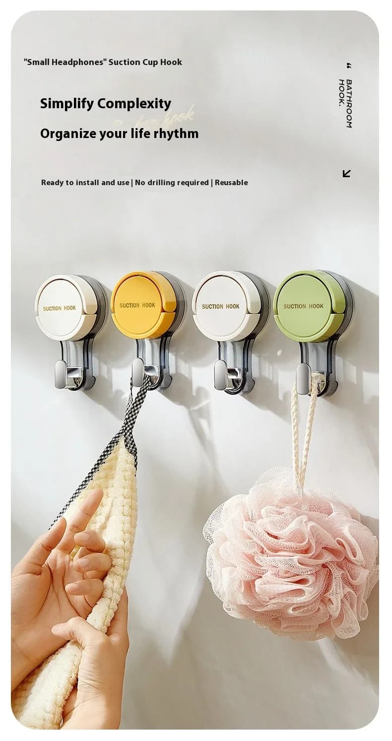 Gancio a ventosa Forte vuoto Nessuna perforazione Gancio adesivo Portasciugamani Cucina Bagno WC Parete Nessuna traccia Rimovibile