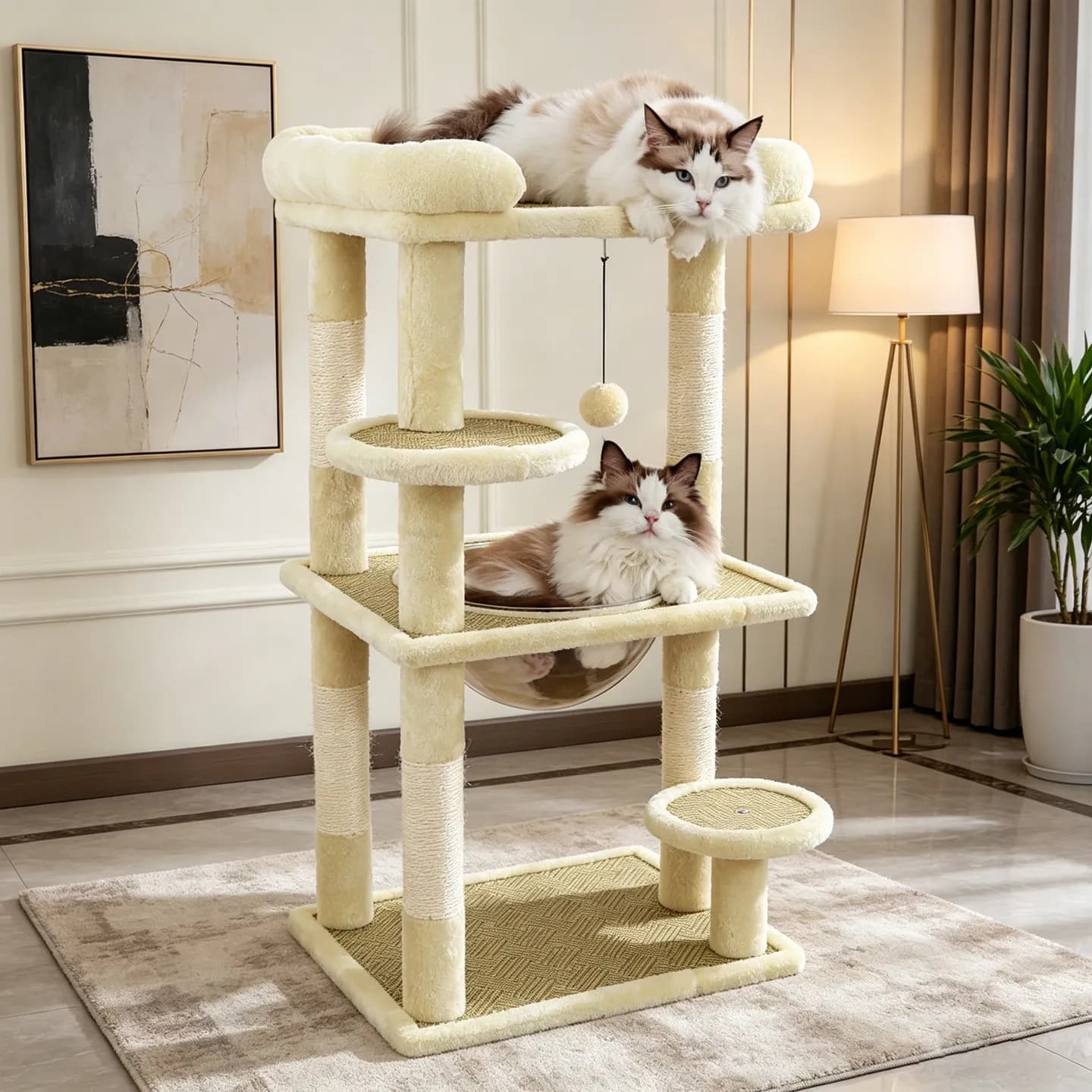 Accessori e Forniture per Gatti: Tiragraffi, Casetta, Lettiera, Albero per Gatti da Interno, Grande Postazione Arrangiador per Gatti, Mobili per Animali Domestici