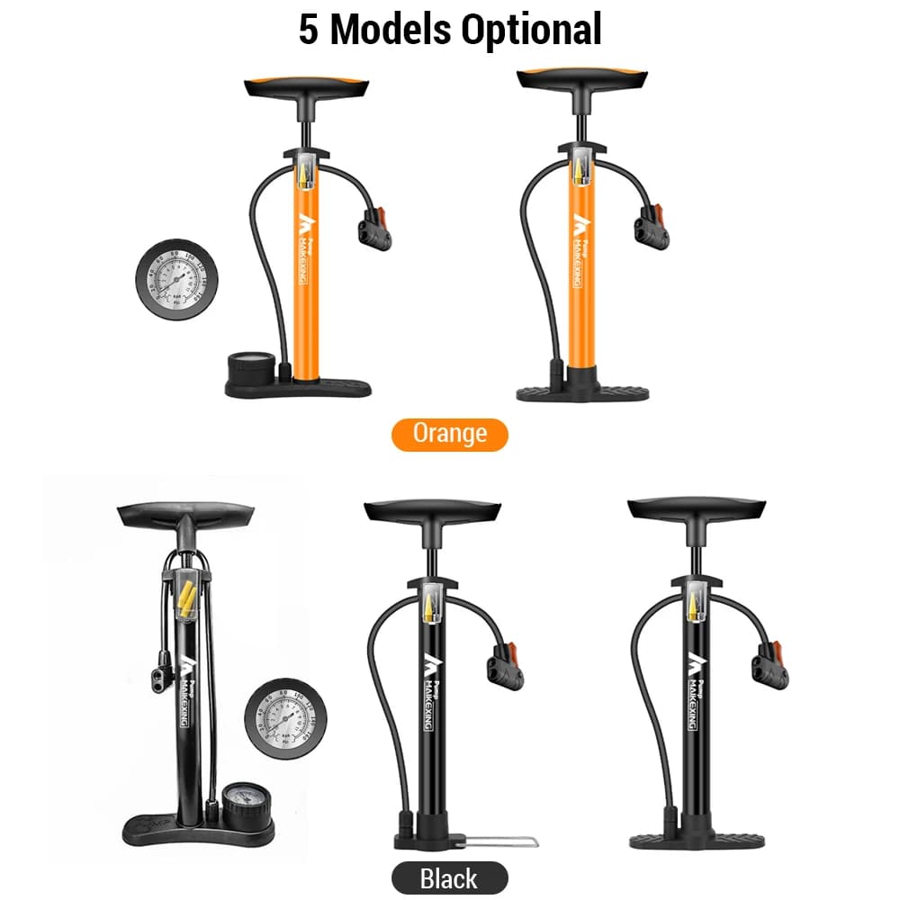 Pompa per bici con manometro gonfiatore portatile multifunzionale per biciclette e auto 160PSI con manometro ad alta pressione e pompa ad aria con ugello