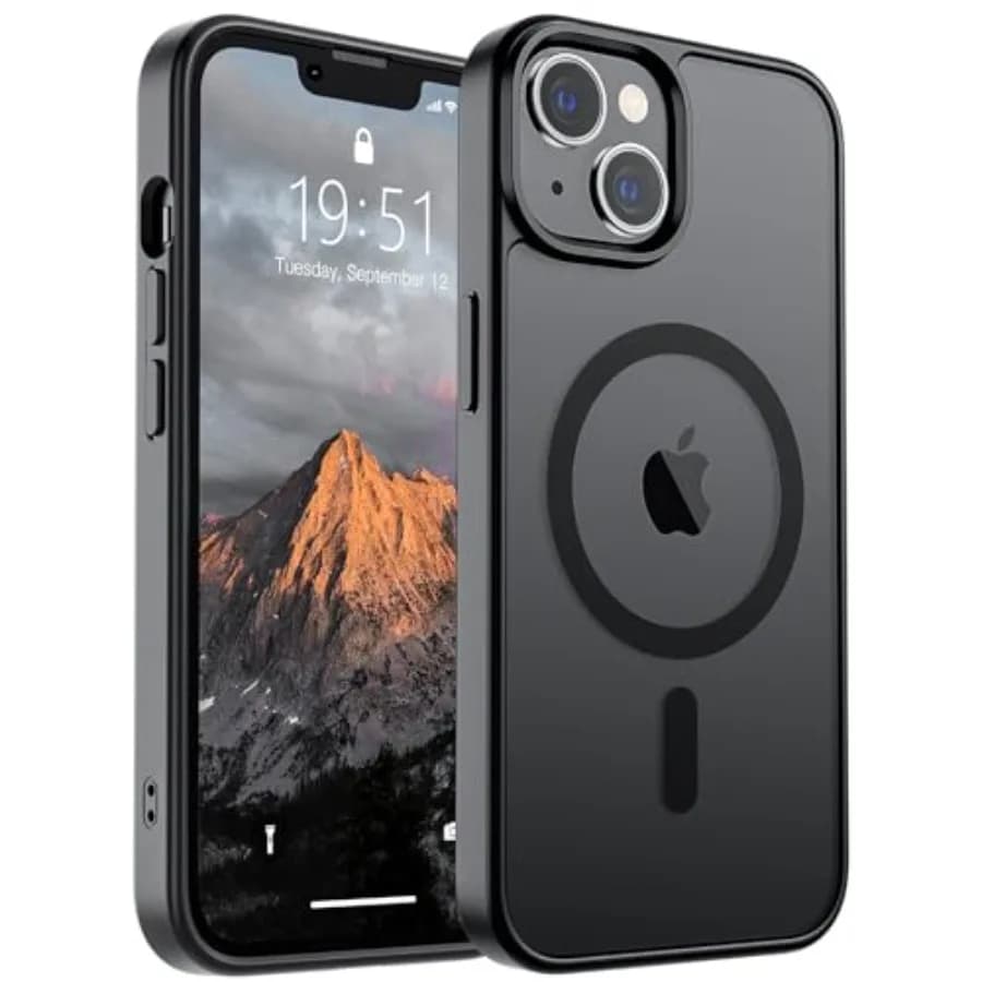 Magnetic for iPhone 14 Case iPhone 13 Case Compatible with MagSafe (Military Grade Drop Protection) Translucent Matte Shockproo