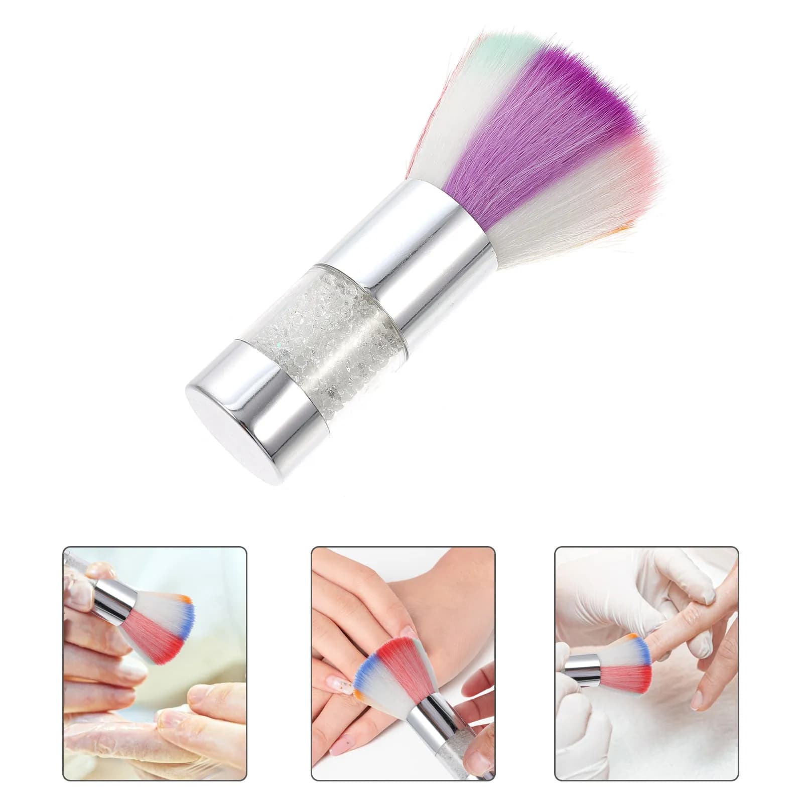 Spazzola Premium per la Pulizia delle Unghie, Rimuovi Polvere Compatto per Manicure, Pedicure, Smalto Gel, Nail Art, Trucco, Polvere, Blush, Strass