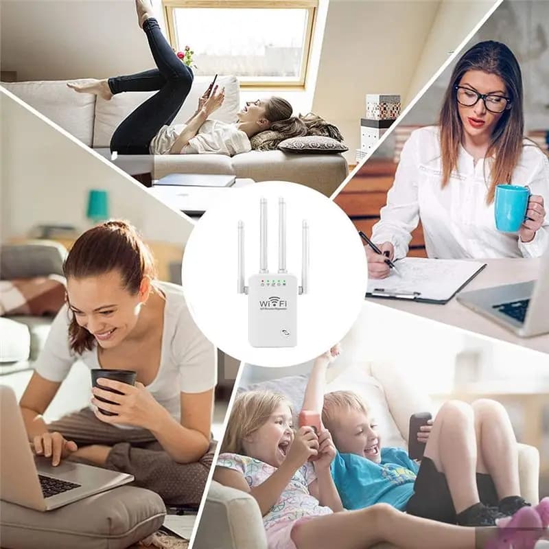 [NEW SALE]300M WiFi Router Wireless Repeater 2.4G Signal Booster Extender 4 Antenna Router Signal Amplifier for Home(EU Plug)
