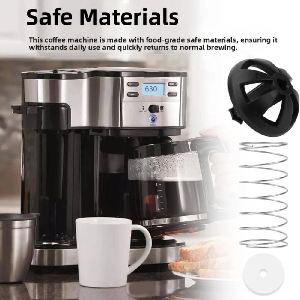 Replacement kit with spring stop for coffee machines, suitable for 4-12 cup drop models, made for easy installation and use