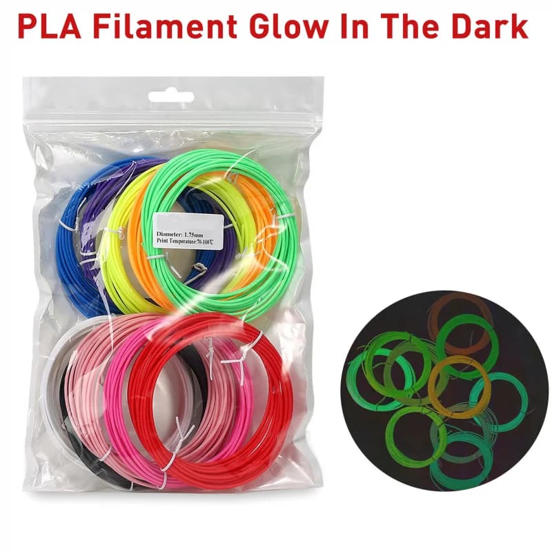 5 m 6 colors 1,75 mm bright fluorescence nightly illumination of 3D plastic printing materials for 3D pen