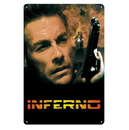 Inferno Jean Claude Van Damme Movie Metal Poster Targa in metallo 20x30 cm - Alluminio