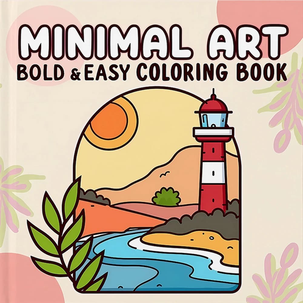 MINIMAL ART Bold & Easy Patterns Coloring Book Suitable for Adults, Cute Drawing Art Book, Ideal Birthday Party & Holiday Gift