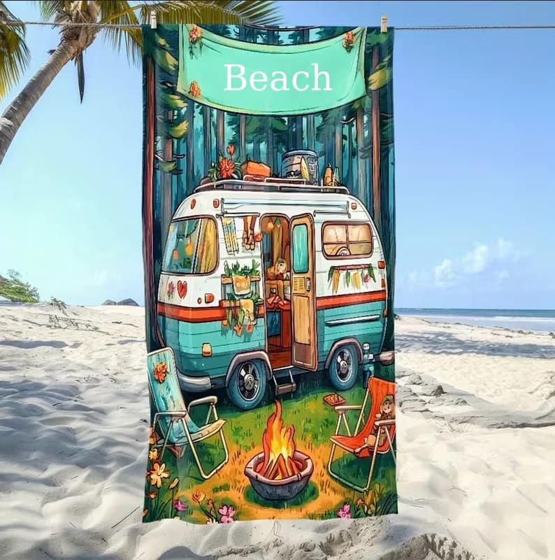Telo Mare Artistico per Campeggio e Spiaggia, Ideale per Feste in Spiaggia, Viaggi e Accessori da Campeggio