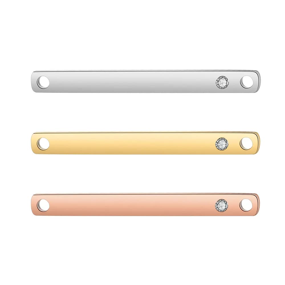 6pcs/lot Stainless Steel Mirror Polish 3*32mm Rectangle Bar Blank Charms Strip Pendants DIY Making Necklace Jewelry Accessories