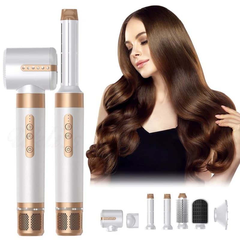 HOT 7 in 1 Styler multifunctional Bigodino Automatic curling Hair dryer 1400W Powerful Hair Plate Set American Spine