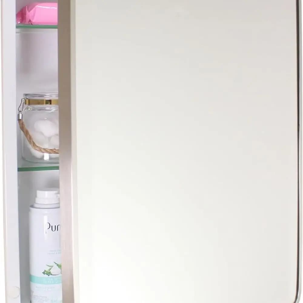 Armadietto dei medicinali da bagno da incasso rettangolare arrotondato con cornice in metallo Austin Farmhouse 16x20, specchio smussato, apertura a parete 14x18 pollici,