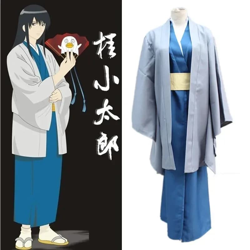 Anime GINTAMA Katsura Kotarou costume Uomo giapponese kendo kimono vestito parrucche halloween cosplay party outfit uniforma;3,v'5.t;8,