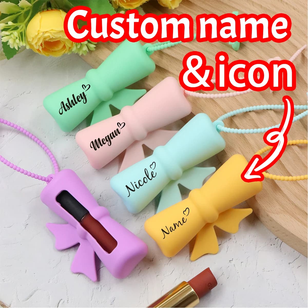 Custom Lip Case with Name, Custom Lip Balm, Protective Lip Case with Custom Flake