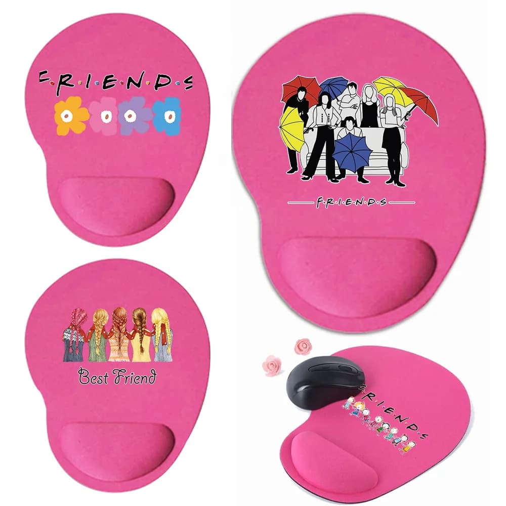 Tappetino da polso in schiuma rosa tappetino per Mouse da gioco tappetino per Mouse da gioco tappetino per Mouse da gioco per Computer tastiera da scrivania Mouse Pad stampa serie di amicizia