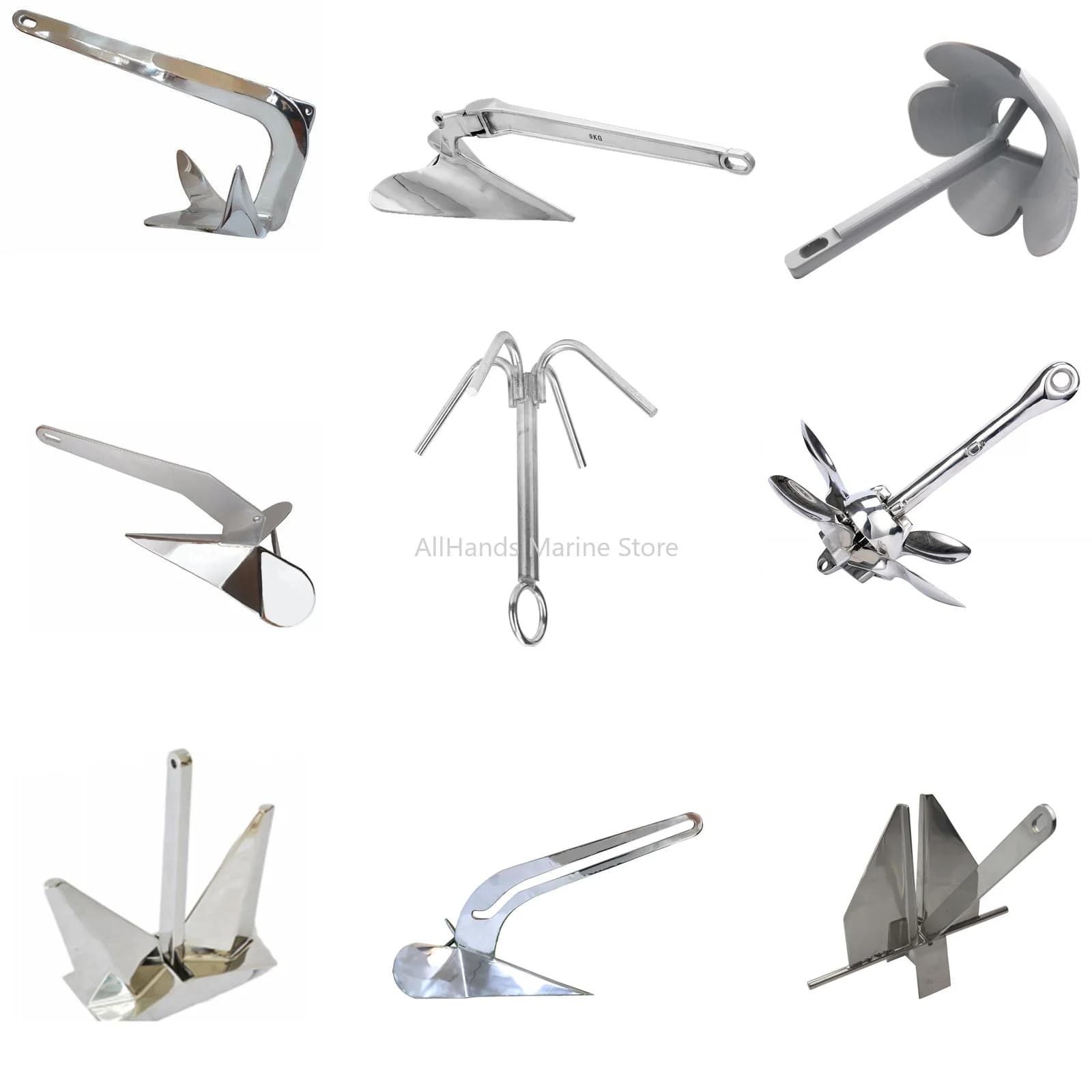 ZD Marine Hardware Stainless Steel 316 Mirror Polished Bruce Delta Boat Anchor New 4-Claw Grapple Yacht Accessory ISO9001