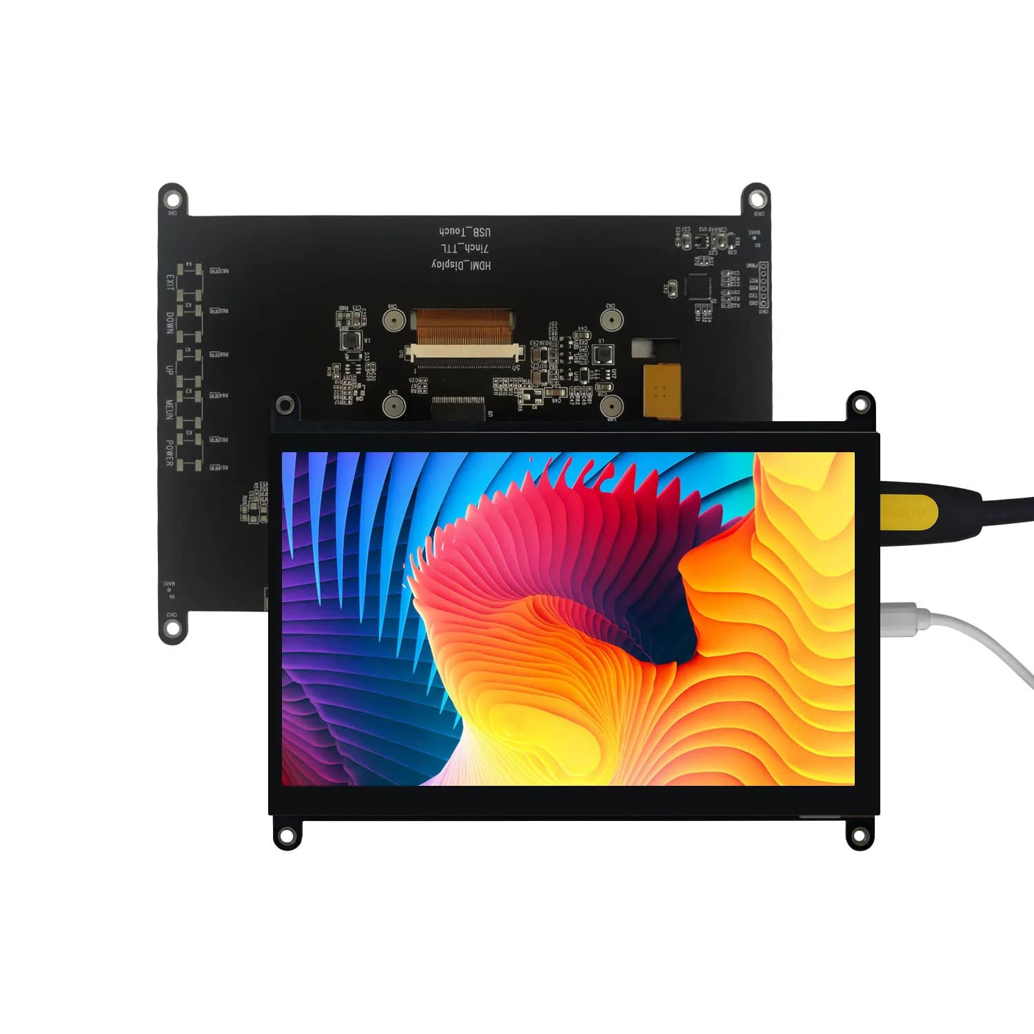 7 Inch TFT LCD Display Touch Panel Module Screen IPS 1024x600 with HDMI driver card Signal Source Support Windows Raspberry Pi