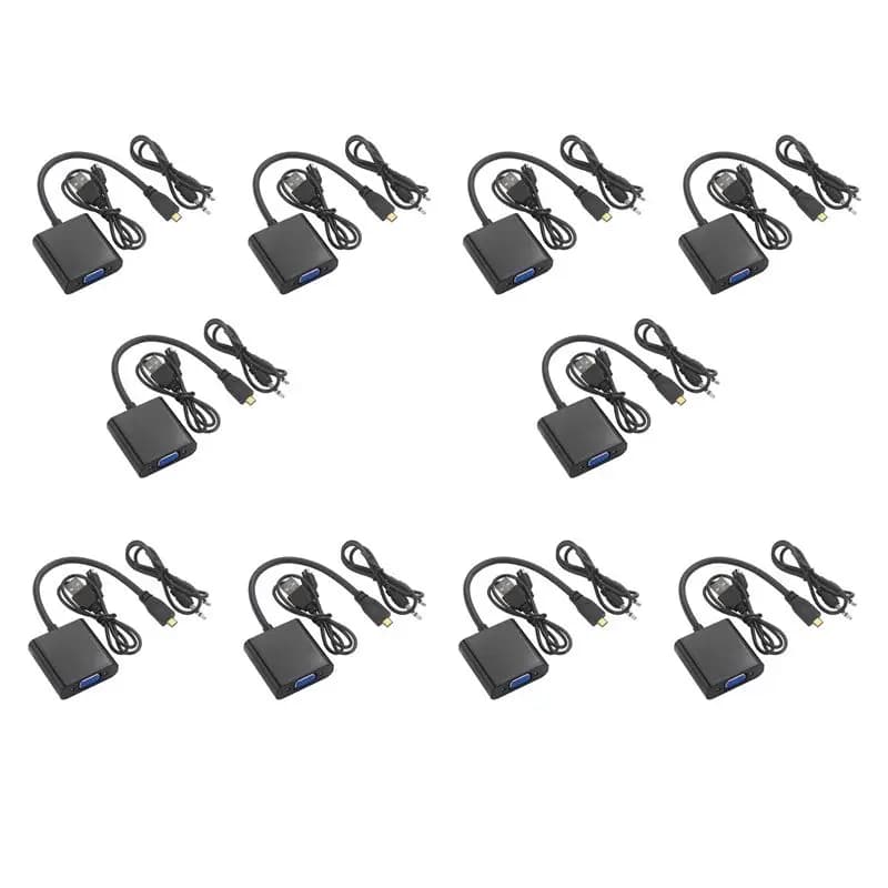 Cavo adattatore da micro a VGA 10X, convertitore video 1080P con jack audio, cavo di alimentazione USB per fotocamera Raspberry Pi 4