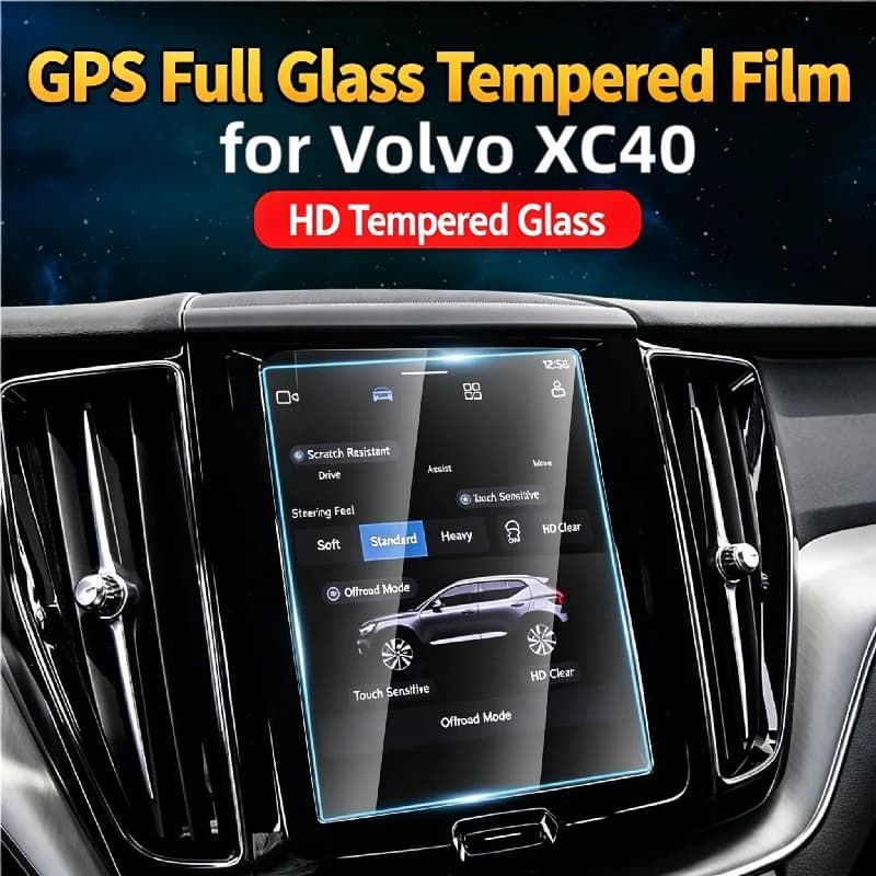 For 17-23 Volvo XC40 Navigation Full Glass Tempered Film Center Console Screen Protector Car Interior Modification