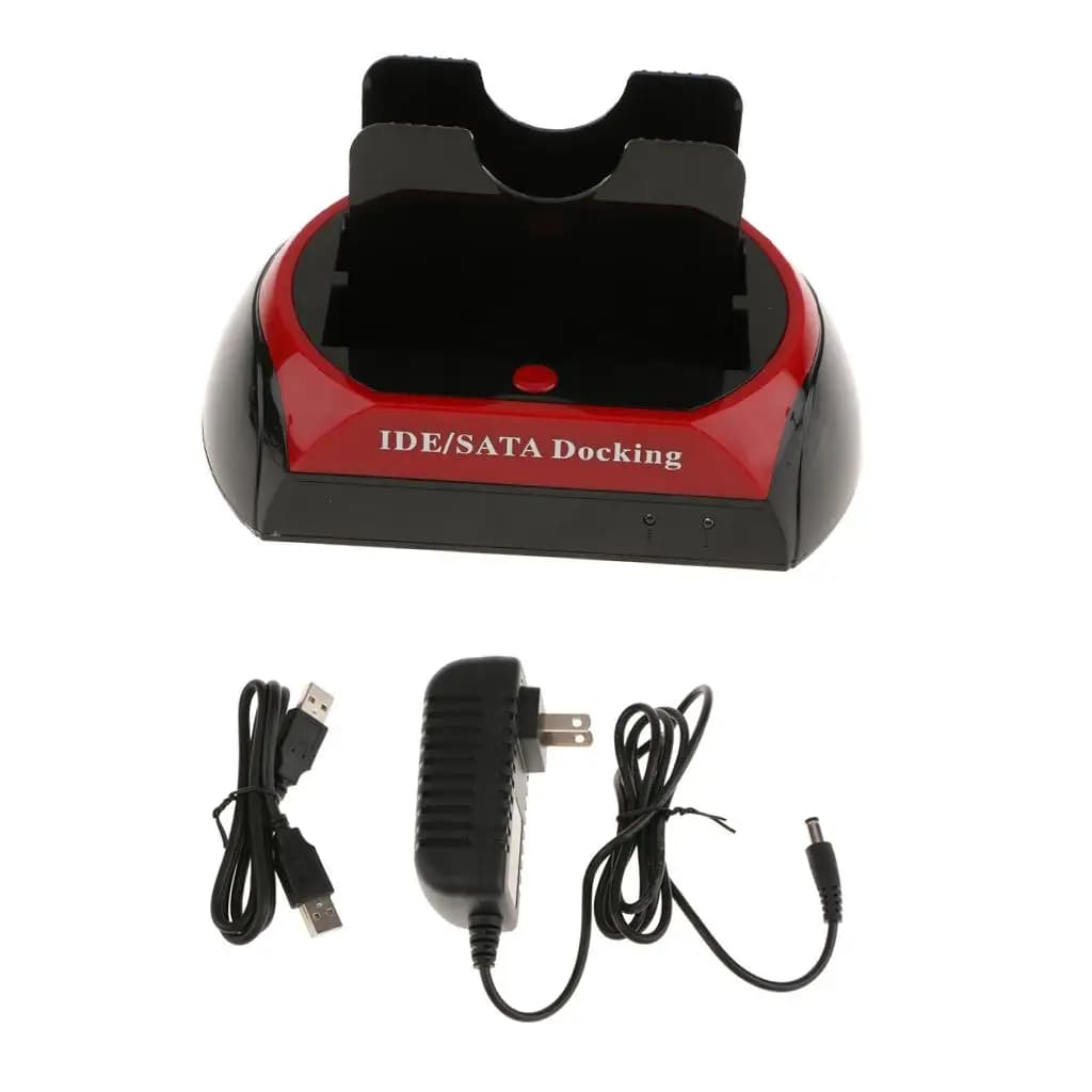 Docking Station per Doppio Disco Rigido USB 2.0, Base Universale per HDD con Connessione SATA a USB
