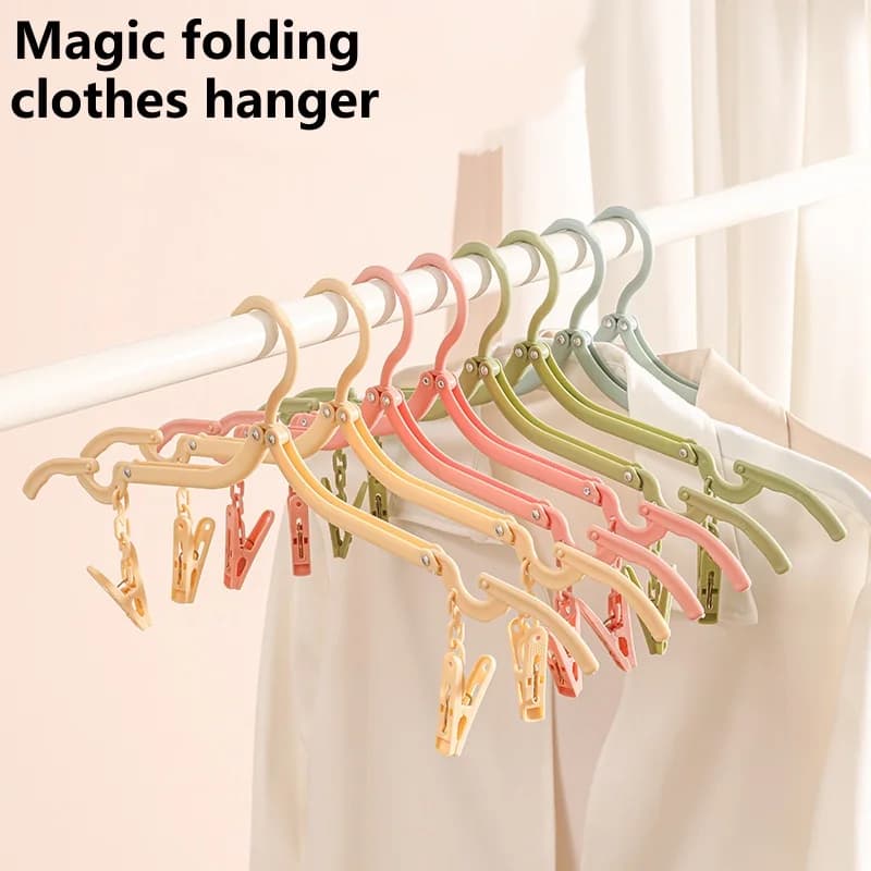ABS folding hanger 3/5/10 pieces, portable travel clothes hangers, multifunctional home holders and business travel