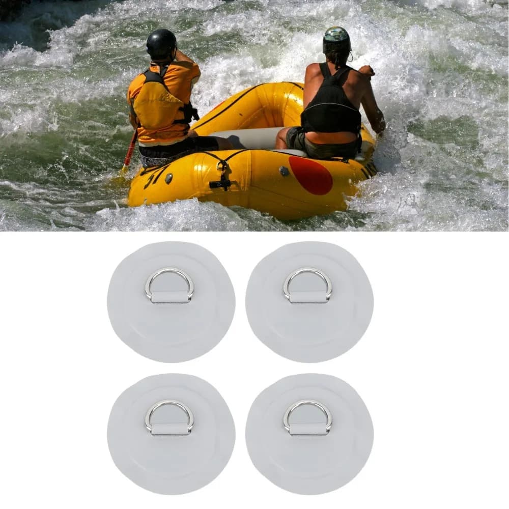 4PCS Practical 3.1 Inch D Ring Patch Round Lightweight Inflatable Boat D Ring Paddle Board D Ring for Kayak