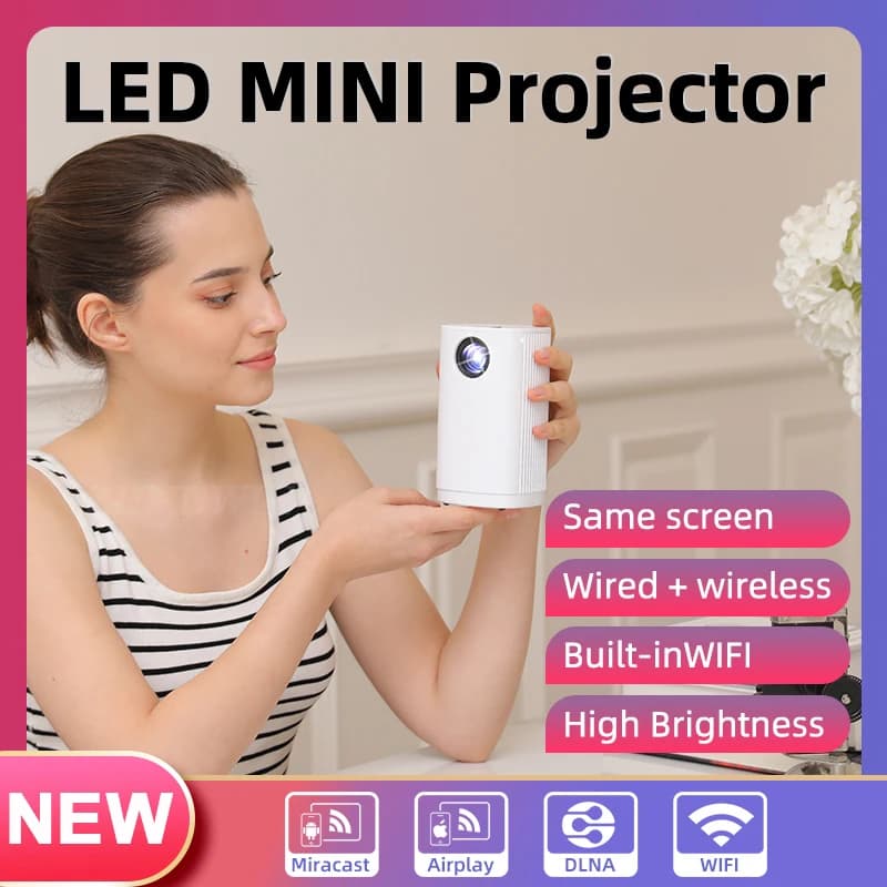 Smart Projector WIFI Mini portatile Home Theater telefono cellulare stesso schermo proiettore supporto 4K LED Home videoproiettore e altoparlante